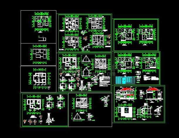 某地别墅建筑施工总图（共10张）-图一