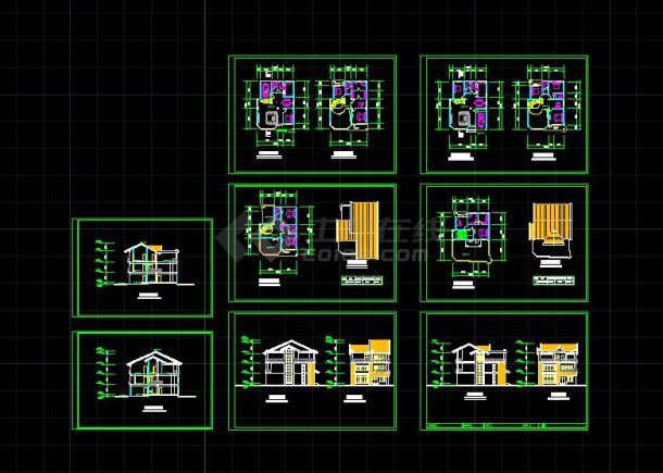 比较详细的别墅cad建筑图（共8张）-图一