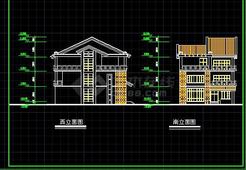 比较详细的别墅cad建筑图（共8张）-图二