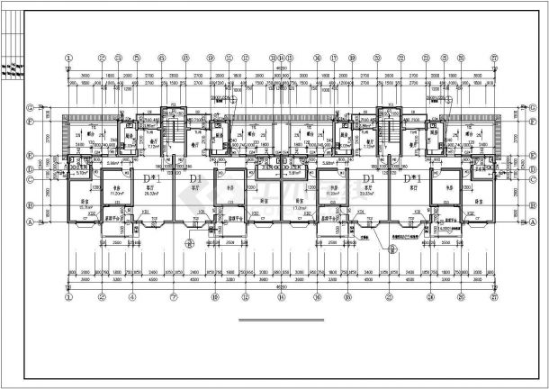 多层住宅楼建筑施工全套CAD图纸-图二