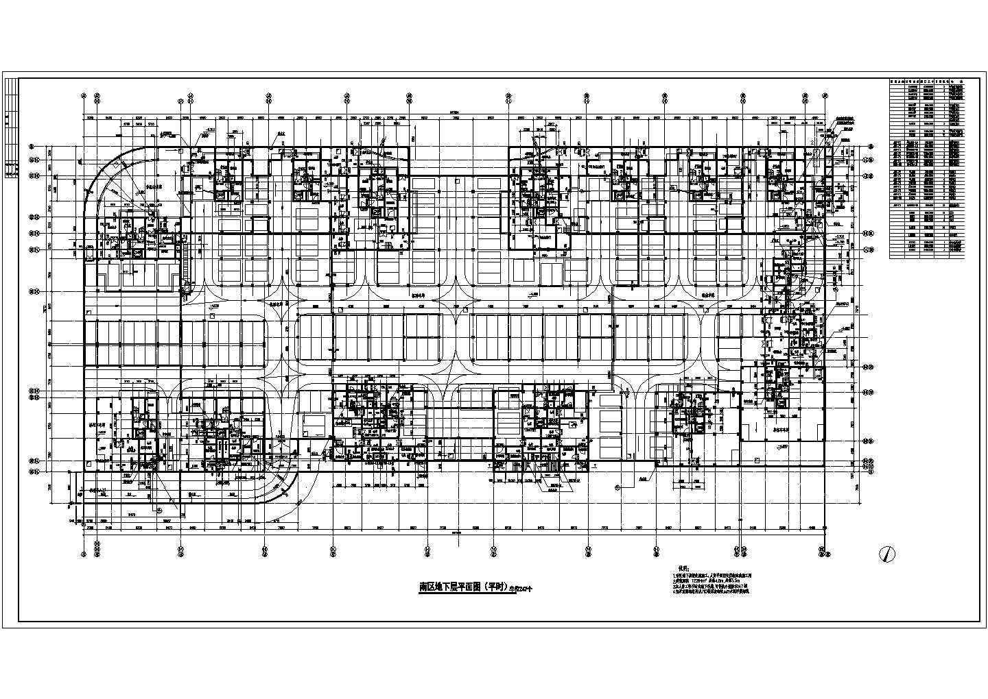 某地南北两区地下车库建筑设计方案图