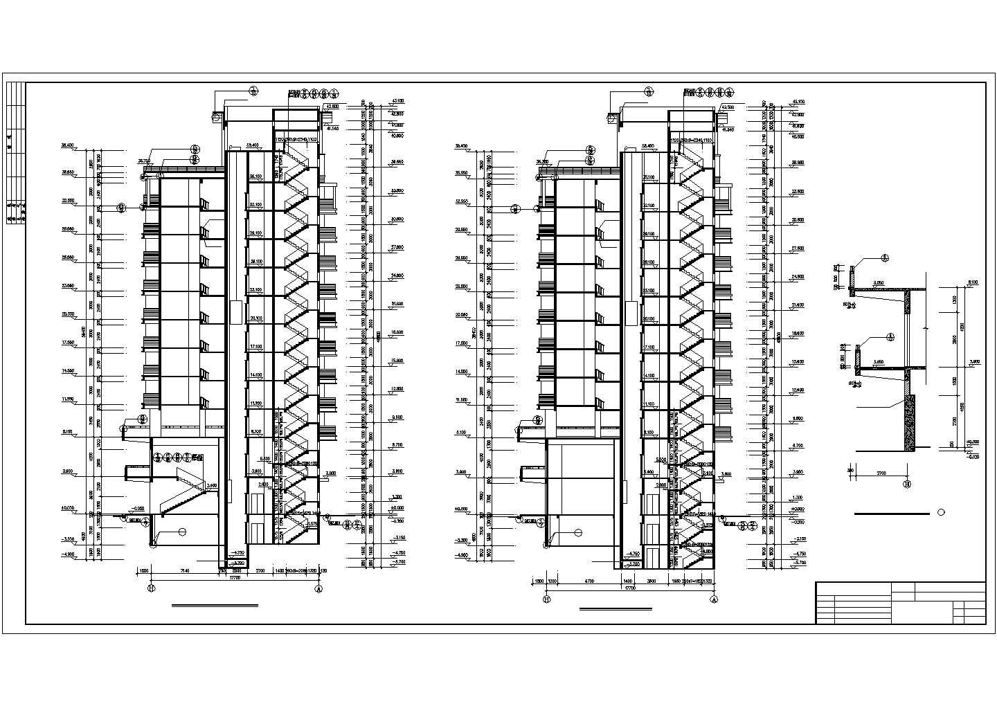 某市高层住宅全套建筑施工CAD设计图纸