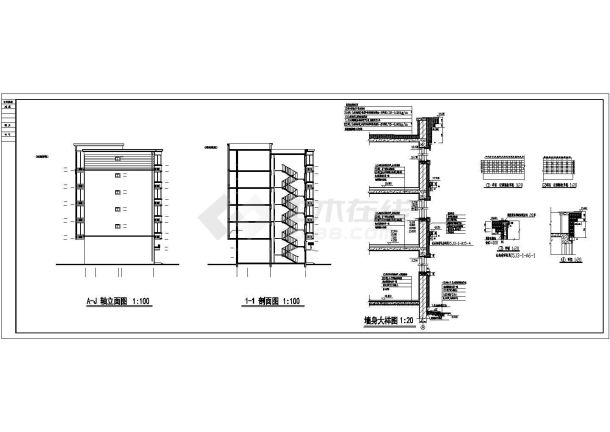 某小区住宅楼建筑施工CAD设计图纸方案-图二