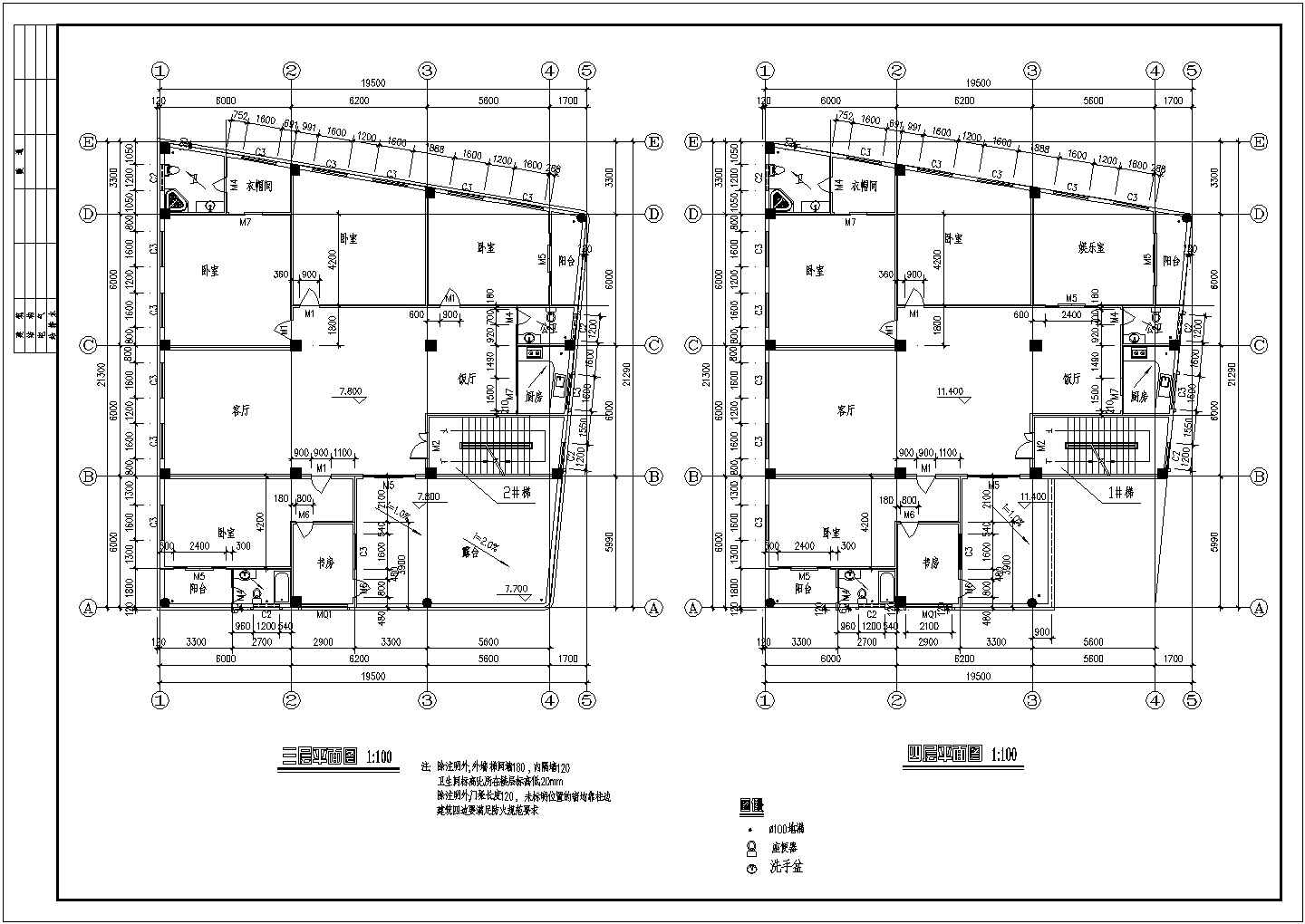 某住宅出租屋建筑施工CAD设计图纸