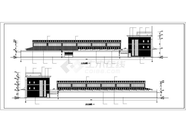 某市菜市场建筑cad施工方案精简图-图一