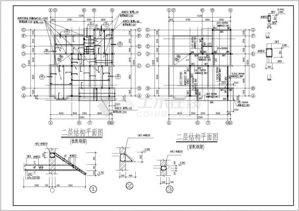 上海某三层砖混别墅建筑结构施工图-图二
