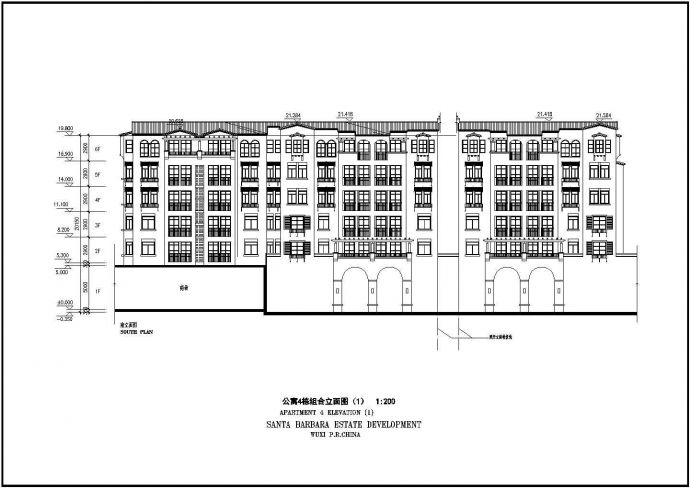 某地6层框架结构公寓建筑设计方案图纸_图1