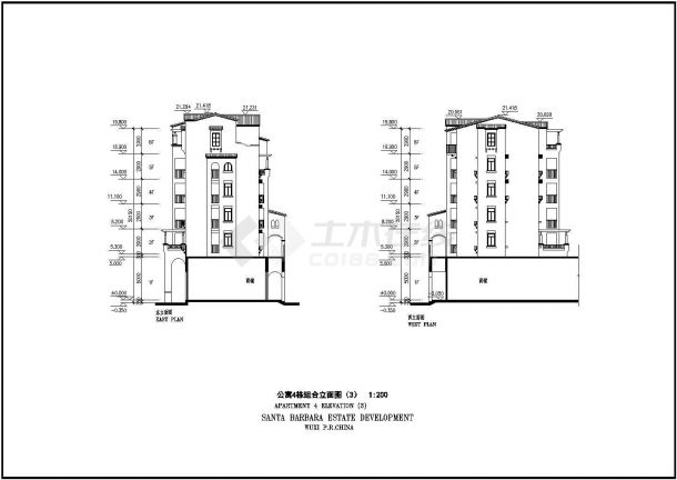 某地6层框架结构公寓建筑设计方案图纸-图二