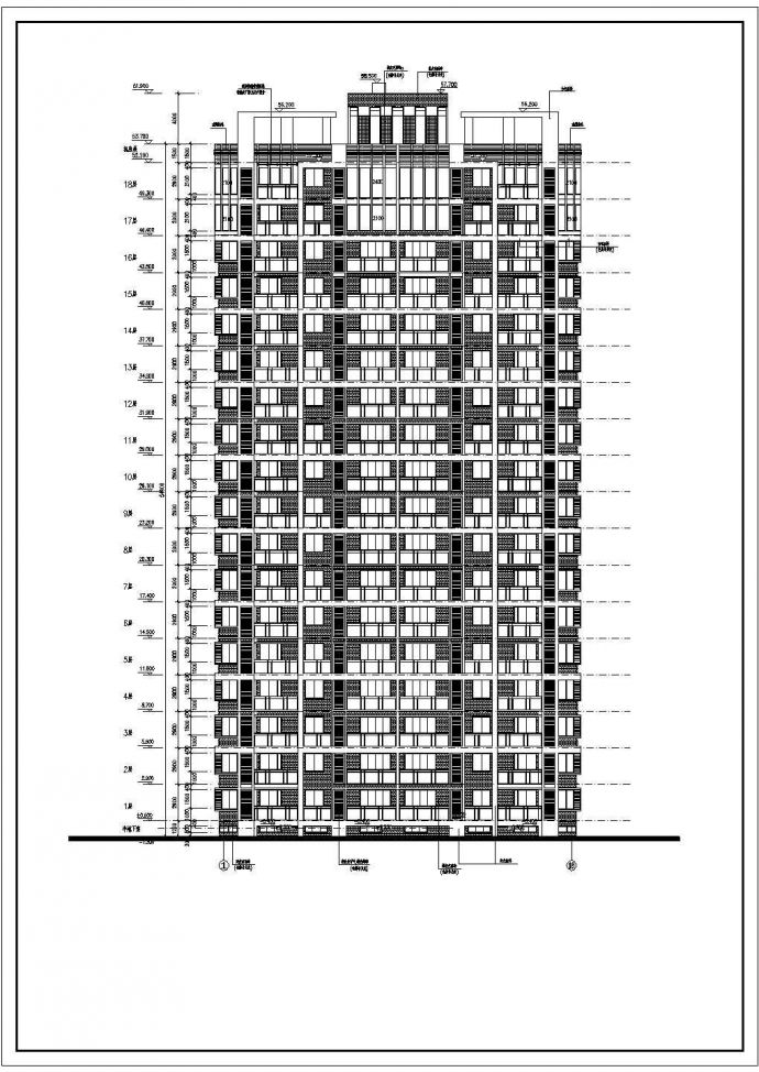 某地18层框架剪力墙结构住宅楼建筑施工图图纸_图1