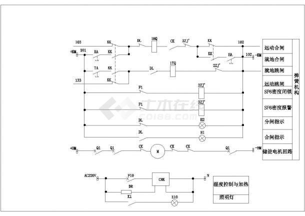 某公司110kV线路直流接线电气cad原理图-图二