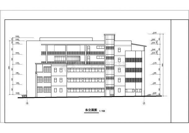某地5层框架结构大学实验楼建筑设计方案图纸-图一
