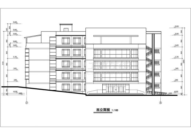 某地5层框架结构大学实验楼建筑设计方案图纸-图二