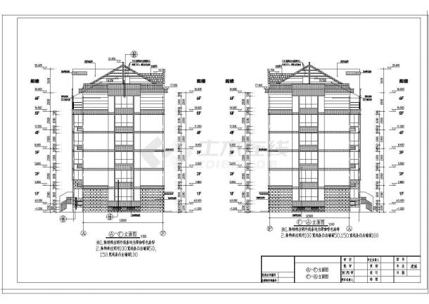 某小区六层框架结构住宅楼建筑工程施工图-图二