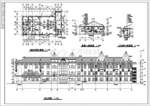 2012幼儿园三层框架结构全套建筑结构施工图-图二