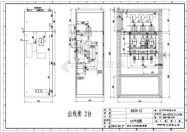 某工程10KV高压环网柜设计cad详细加工图纸-图二