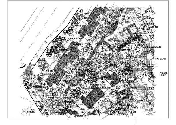 南方某住宅小区景观绿化种植施工图纸-图二