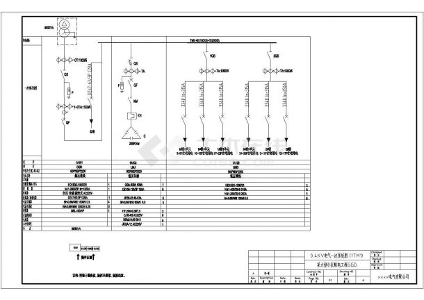 某小区配电用GGD型低压开关柜电气原理图-24台-图一