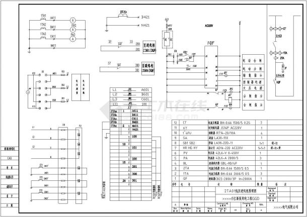 某住宅小区新装用电工程27台GGD电气原理图-图一