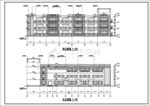杭州市三层框架结构幼儿园建筑设计施工图纸-图一