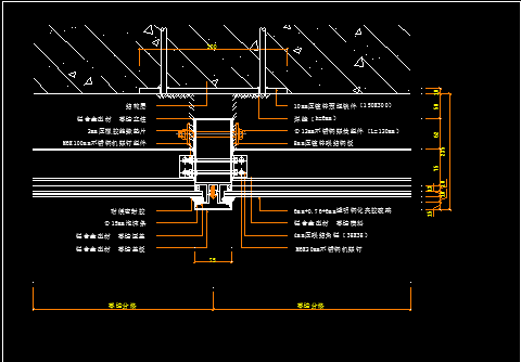 高层建筑玻璃幕墙详细施工cad设计方案图纸-图二