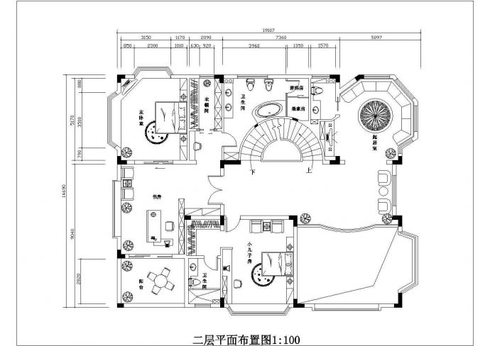 精美别墅室内建筑方案设计图纸（共3张）_图1