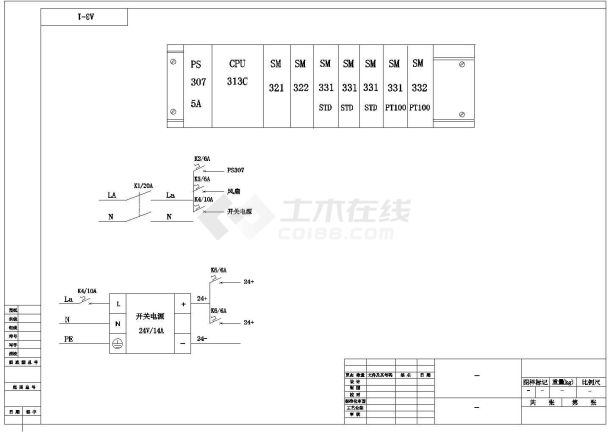 某地区plc300接线电气cad设计施工图-图一