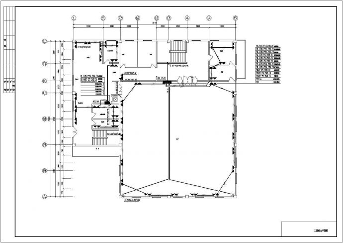 餐厅照明全套详细电气设计施工平面CAD图纸_图1