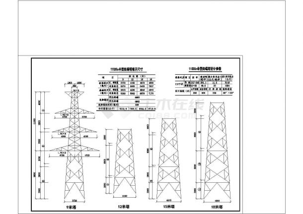 某地区35-110KV铁塔电气cad设计图-图一