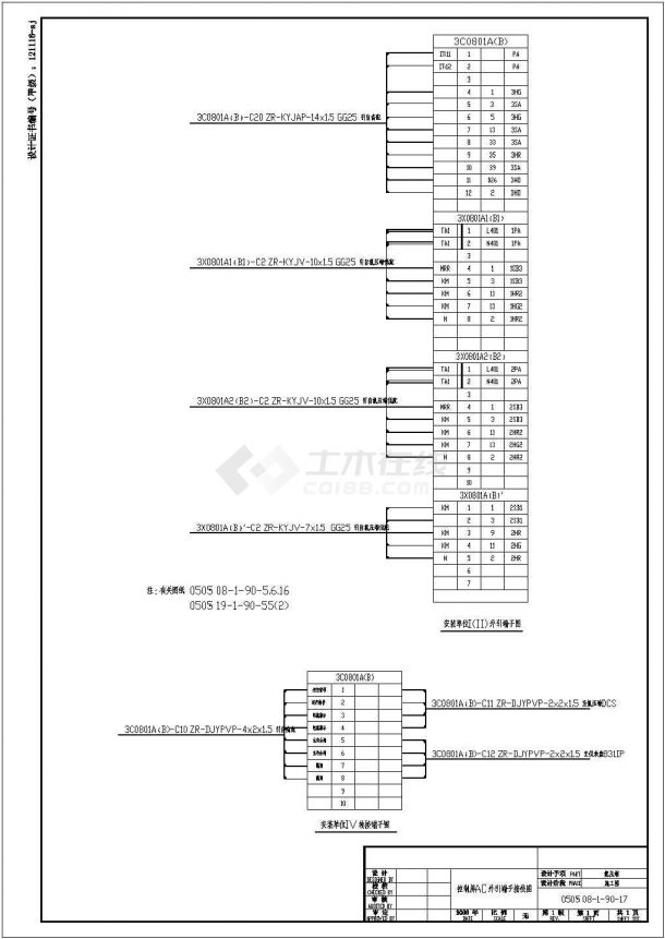 电机控制原理及外引端子接线电气cad设计图-图二