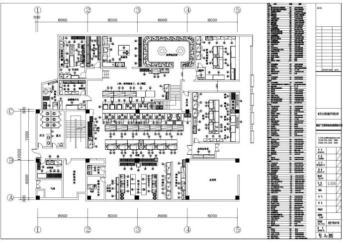 某地区大型厨房平面及全套电气cad设计施工图_图1