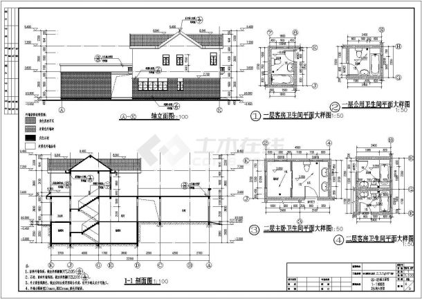 某地区2层框剪结构别墅建筑施工图-图二