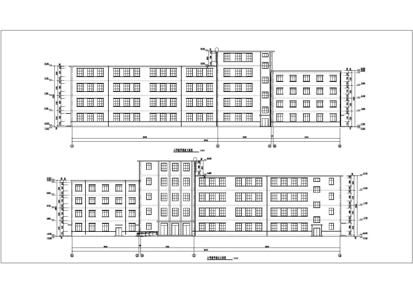 某地二层小学综合楼建筑方案设计图