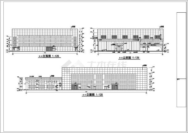 某地三层框架结构广本4S店建筑设计方案图纸-图一