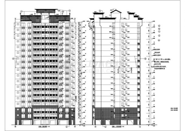 广西崇左市某十七层剪力墙结构住宅设计施工图纸-图一