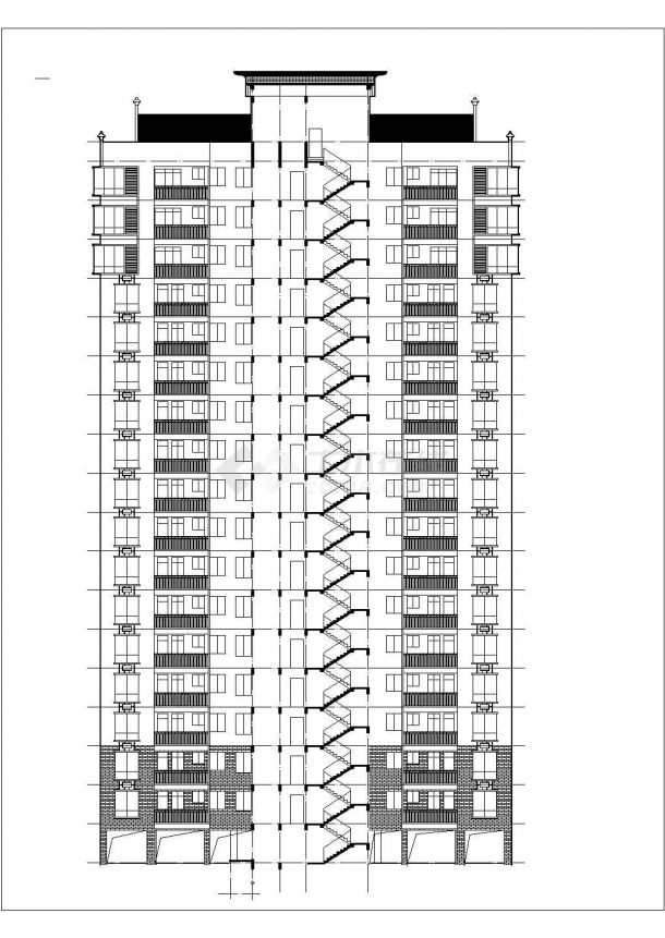 广西崇左市某十七层剪力墙结构住宅设计施工图纸-图二