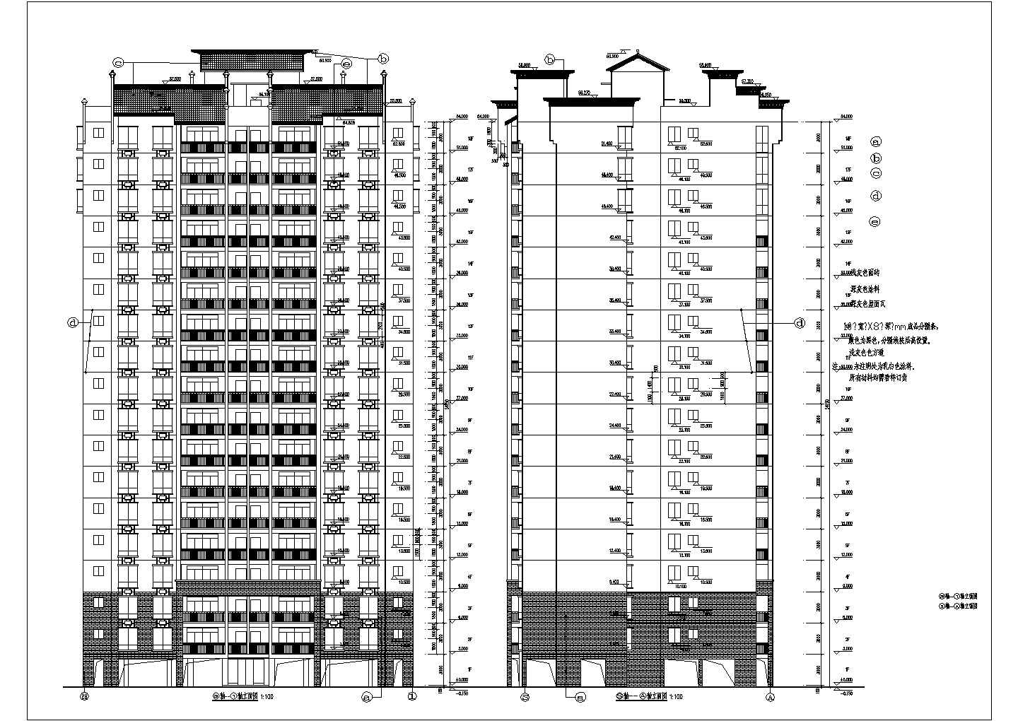 广西崇左市某十七层剪力墙结构住宅设计施工图纸