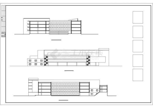 某城市高校图书馆建筑方案设计图纸-图二