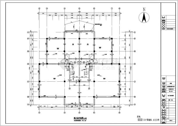 某地3层框架结构带地下室别墅建筑施工图-图一