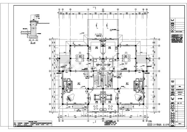 某地3层框架结构带地下室别墅建筑施工图-图二