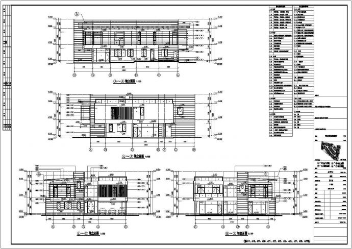 珠海某2层框架结构别墅建筑方案设计图_图1