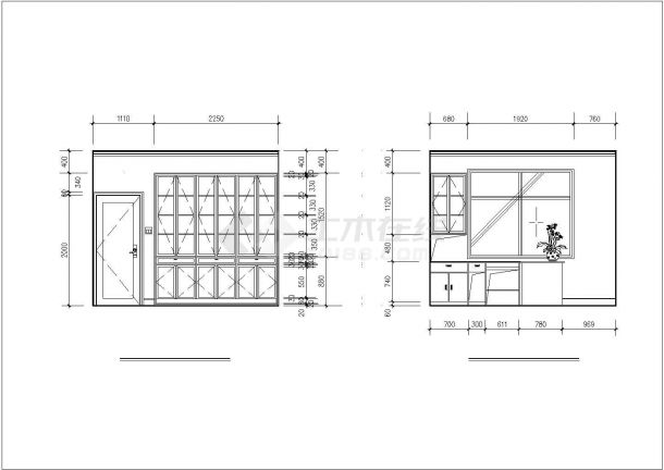 台湾某地住宅装修平面建筑设计详图-图二