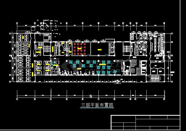 某地简单小型的酒店建筑cad设计图（共4张）-图二