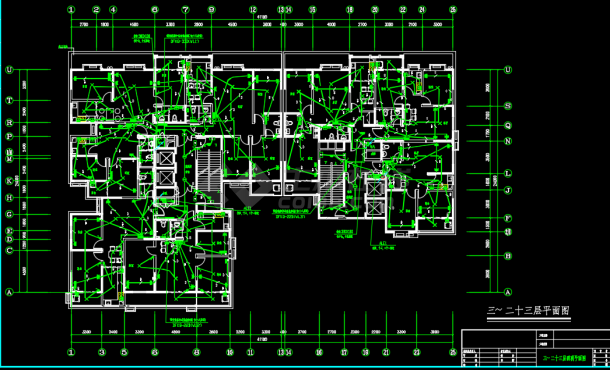 某地二十三层综合住宅楼电施CAD图-图二