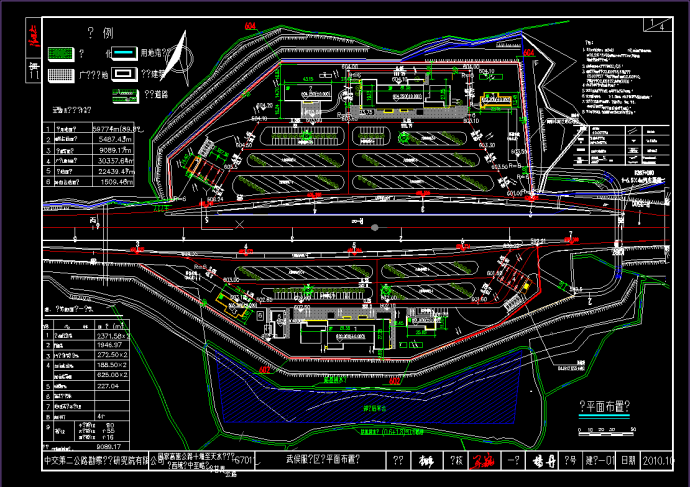 高速公路服务区场内结构设计CAD规划总平面图_图1