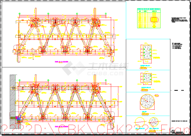 巨型桁架结构cad施工设计方案图纸-图二