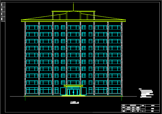 5000多平米十层框剪结构办公楼建筑图毕业设计（含开题报告、图纸）_图1