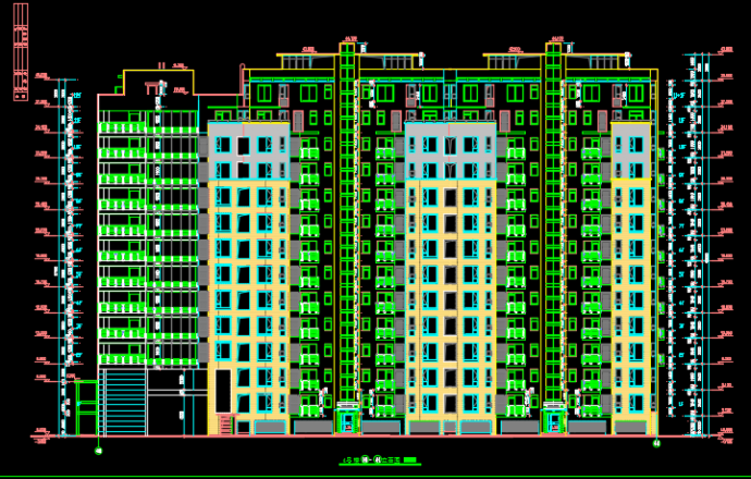 万科某盘高层住宅楼建筑设计平立面图纸_图1