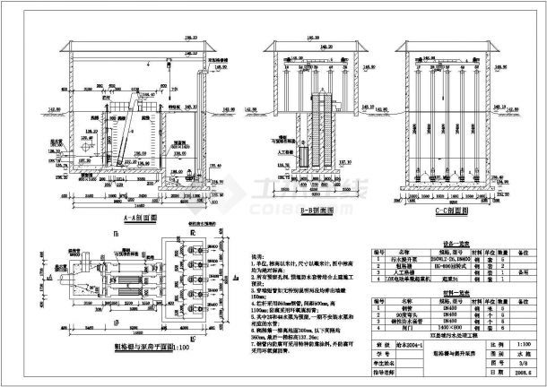 污水处理厂细格栅和泵站工艺设计图-图一