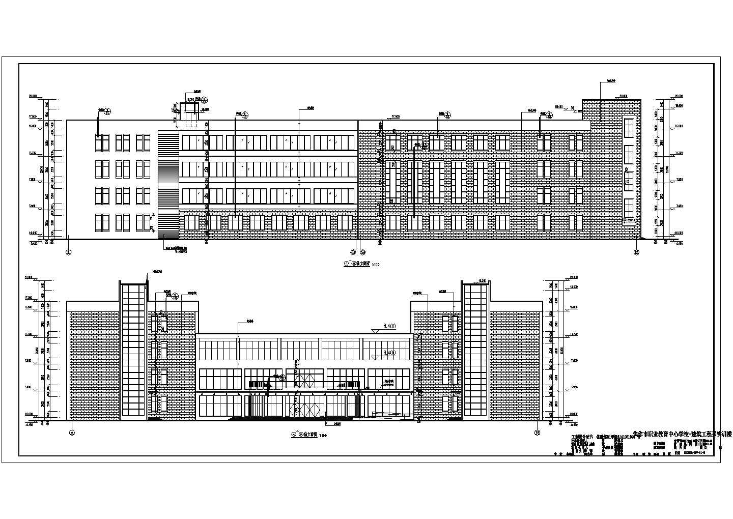 某学校四层框架结构实训楼建筑设计方案图