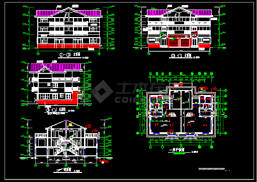 某地详细简单的三层双拼别墅建筑施工图-图二